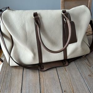 Faux Leather Weekender Duffle Bag